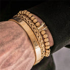 Crown Roman Numerals Rope Bracelet Set (3 Pieces) - Drip Culture Jewelry