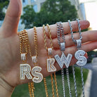 Custom 18k Gold Baguette Diamond Bold Letters - Drip Culture Jewelry