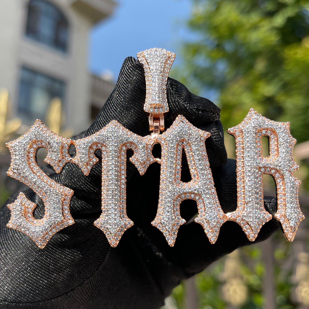 Custom 18k Gold Diamond 2 Tone Letter Pendant - Drip Culture Jewelry