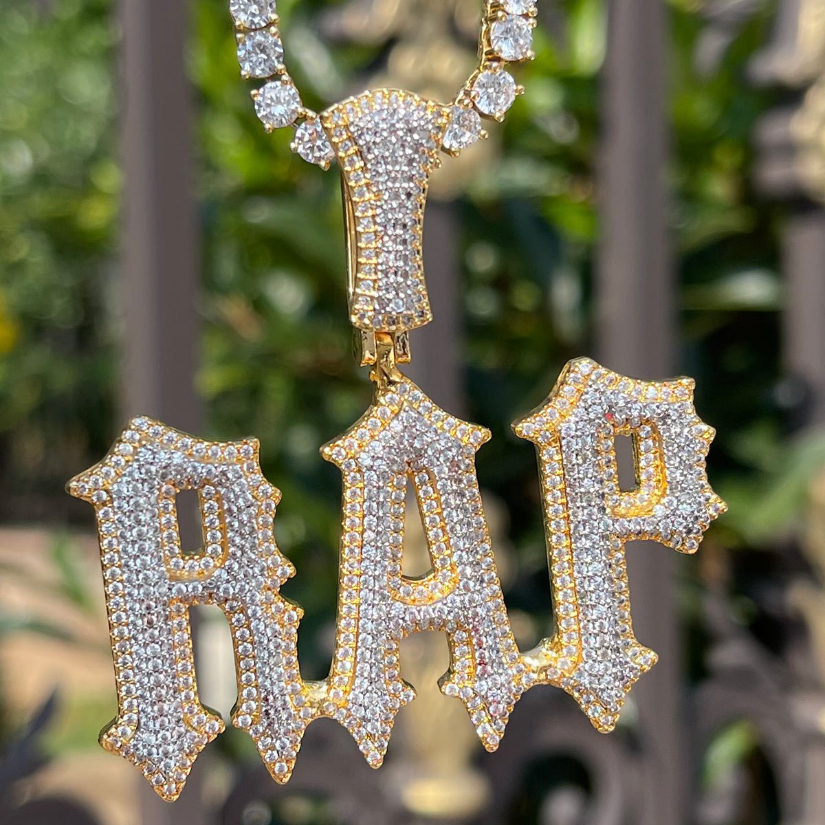 Custom 18k Gold Diamond 2 Tone Letter Pendant - Drip Culture Jewelry