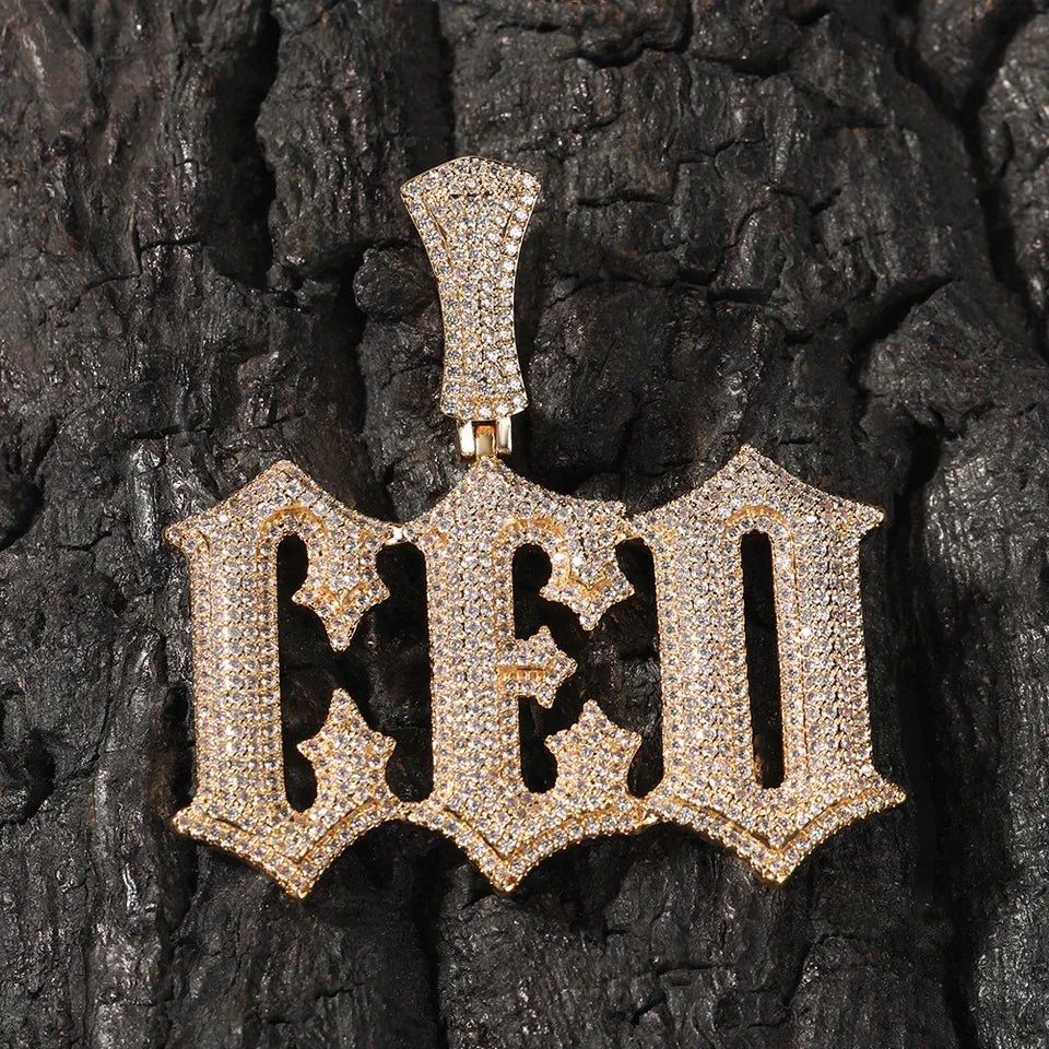 Custom 18k Gold Diamond 2 Tone Letter Pendant - Drip Culture Jewelry
