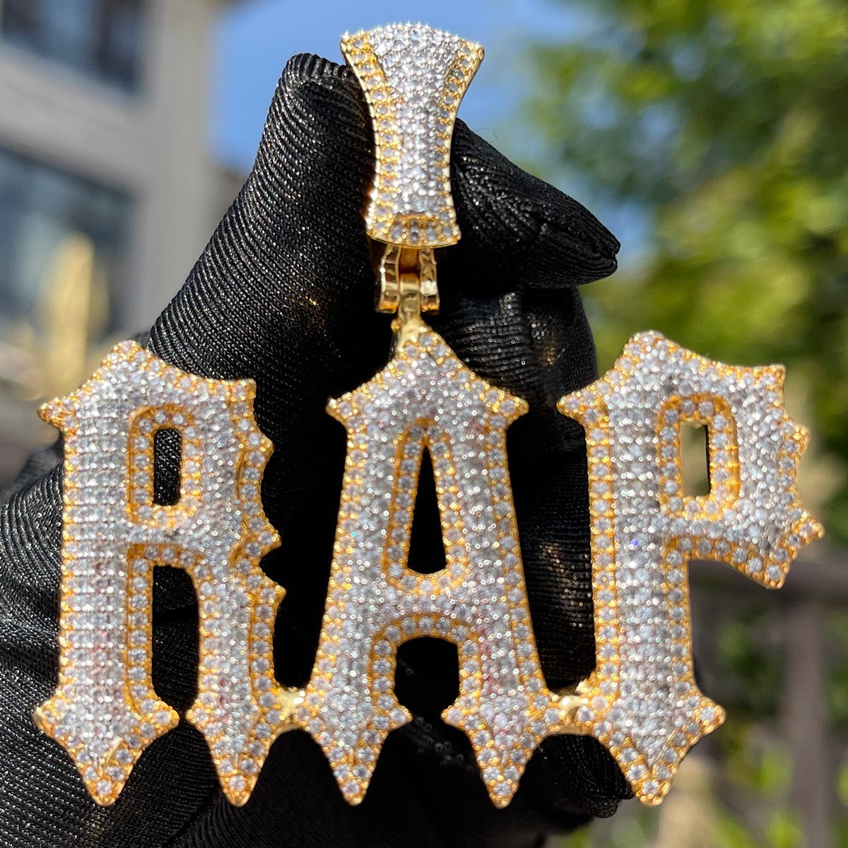 Custom 18k Gold Diamond 2 Tone Letter Pendant - Drip Culture Jewelry