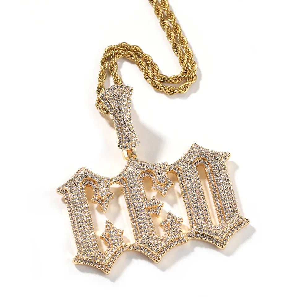 Custom 18k Gold Diamond 2 Tone Letter Pendant - Drip Culture Jewelry