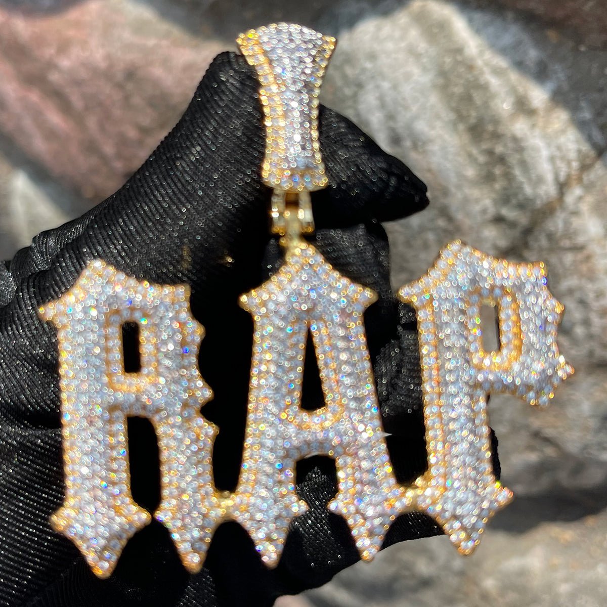 Custom 18k Gold Diamond 2 Tone Letter Pendant - Drip Culture Jewelry
