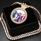 Custom 18k Gold Diamond Crown Picture Pendant - Drip Culture Jewelry