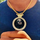Custom 18k Gold Diamond Crown Picture Pendant - Drip Culture Jewelry