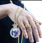 Custom 18k Gold Diamond Crown Picture Pendant - Drip Culture Jewelry