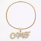 Custom 18K Gold Diamond Cursive Letters - Drip Culture Jewelry