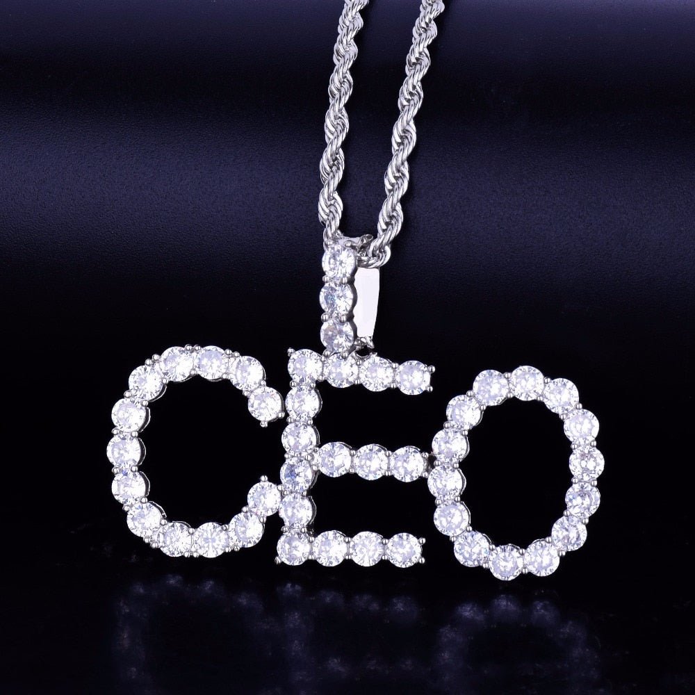 18K Gold Custom Diamond Letters - Custom Name Pendant - Name Necklace ...