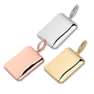 Custom 18K Gold Diamond Rectangle Picture Pendant - Drip Culture Jewelry