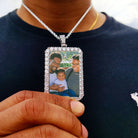 Custom 18K Gold Diamond Rectangle Picture Pendant - Drip Culture Jewelry