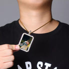 Custom 18K Gold Diamond Rectangle Picture Pendant - Drip Culture Jewelry