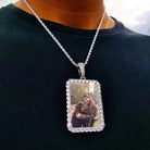 Custom 18K Gold Diamond Rectangle Picture Pendant - Drip Culture Jewelry