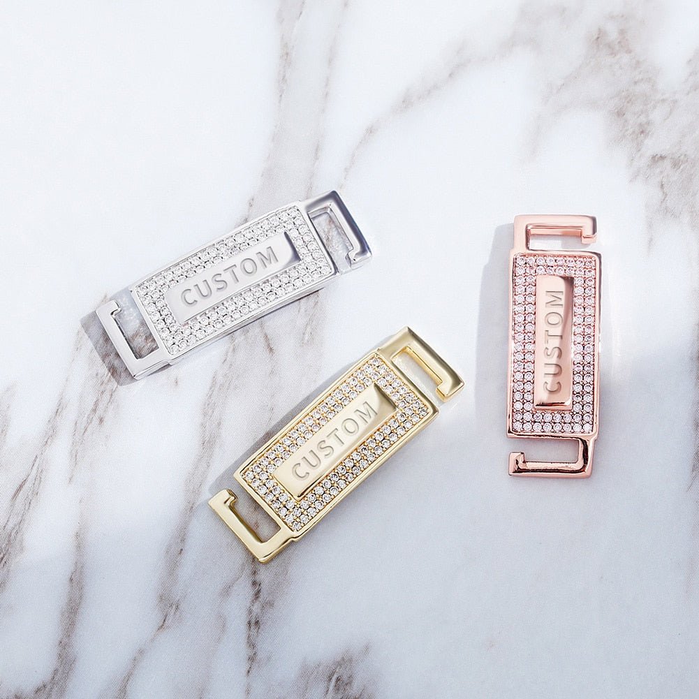 Custom 18k Gold Diamond Shoelace Buckle - Drip Culture Jewelry