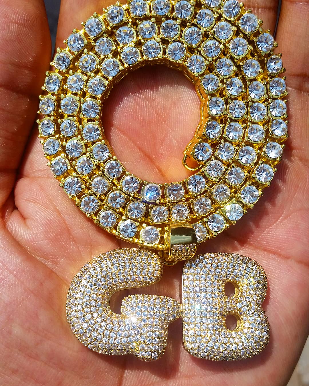 Custom 18K Gold Icy Bubble-Letter - Drip Culture Jewelry