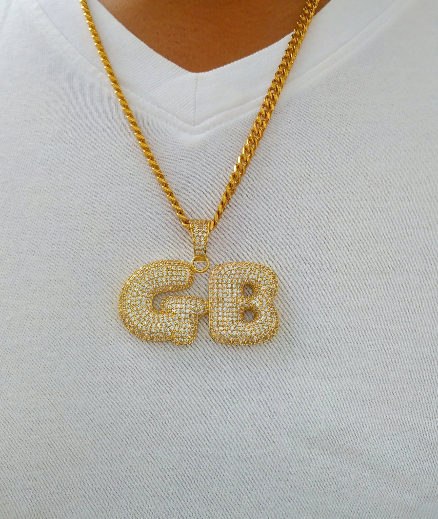Custom 18K Gold Icy Bubble-Letter - Drip Culture Jewelry