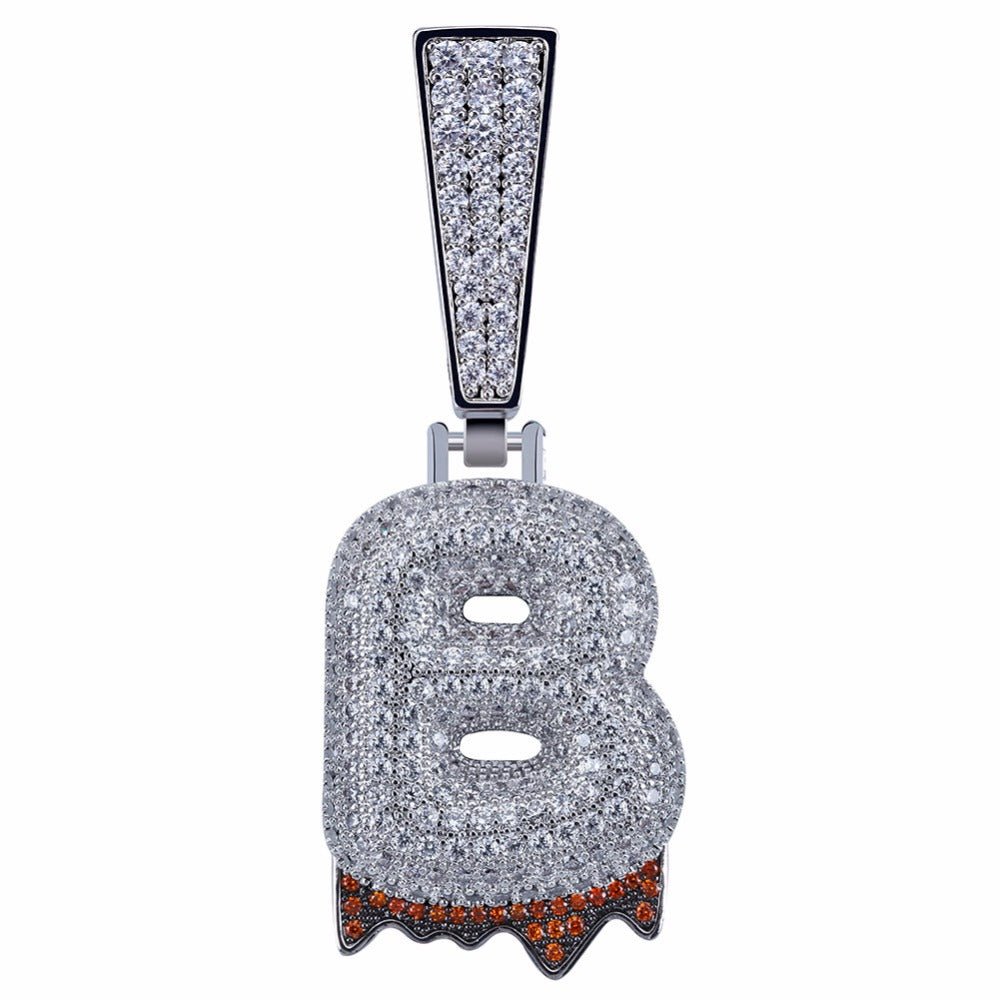 Custom Diamond Drip Bubble Letter with Diamond Cuban Link Chain - Drip Culture Jewelry
