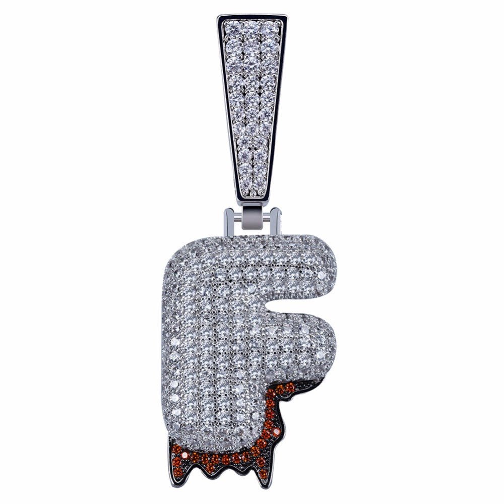 Custom Diamond Drip Bubble Letter with Diamond Cuban Link Chain - Drip Culture Jewelry