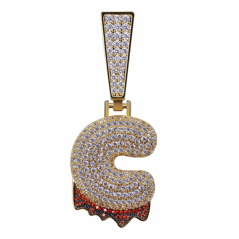 Custom Diamond Drip Bubble Letter with Diamond Cuban Link Chain - Drip Culture Jewelry