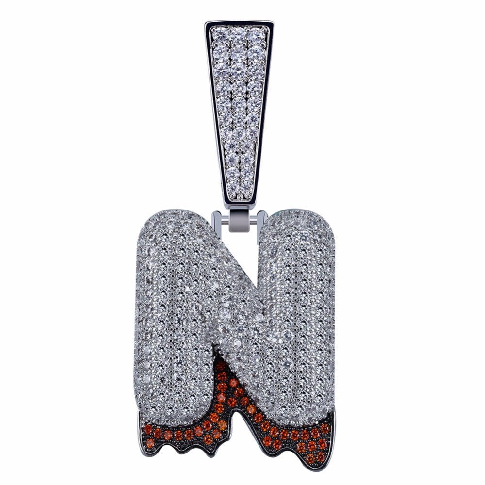Custom Diamond Drip Bubble Letter with Diamond Cuban Link Chain - Drip Culture Jewelry