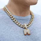 Custom Diamond Drip Bubble Letter with Diamond Cuban Link Chain - Drip Culture Jewelry