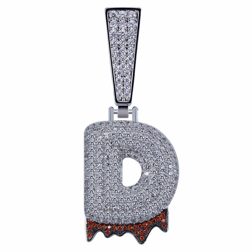 Custom Diamond Drip Bubble Letter with Diamond Cuban Link Chain - Drip Culture Jewelry