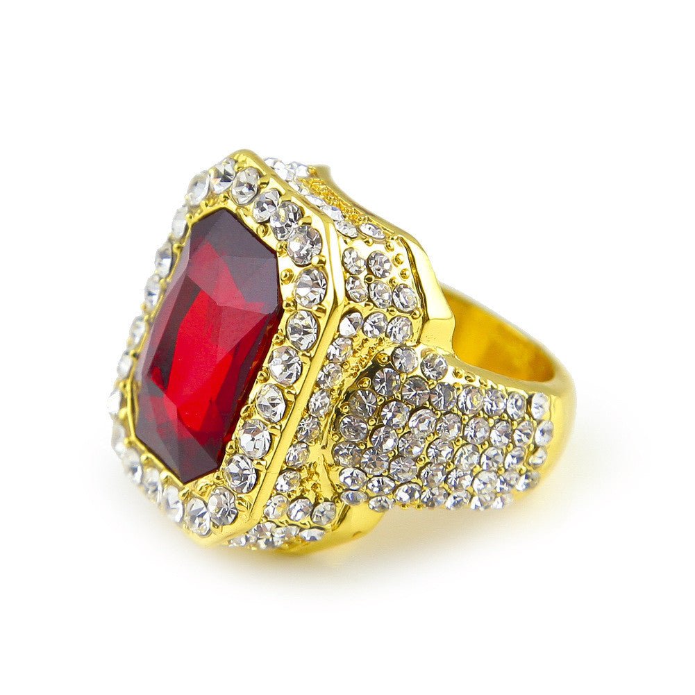 CZ Diamond 18k Gold Plated Gemstone Ring - Drip Culture Jewelry