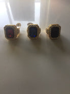 CZ Diamond 18k Gold Plated Gemstone Ring - Drip Culture Jewelry