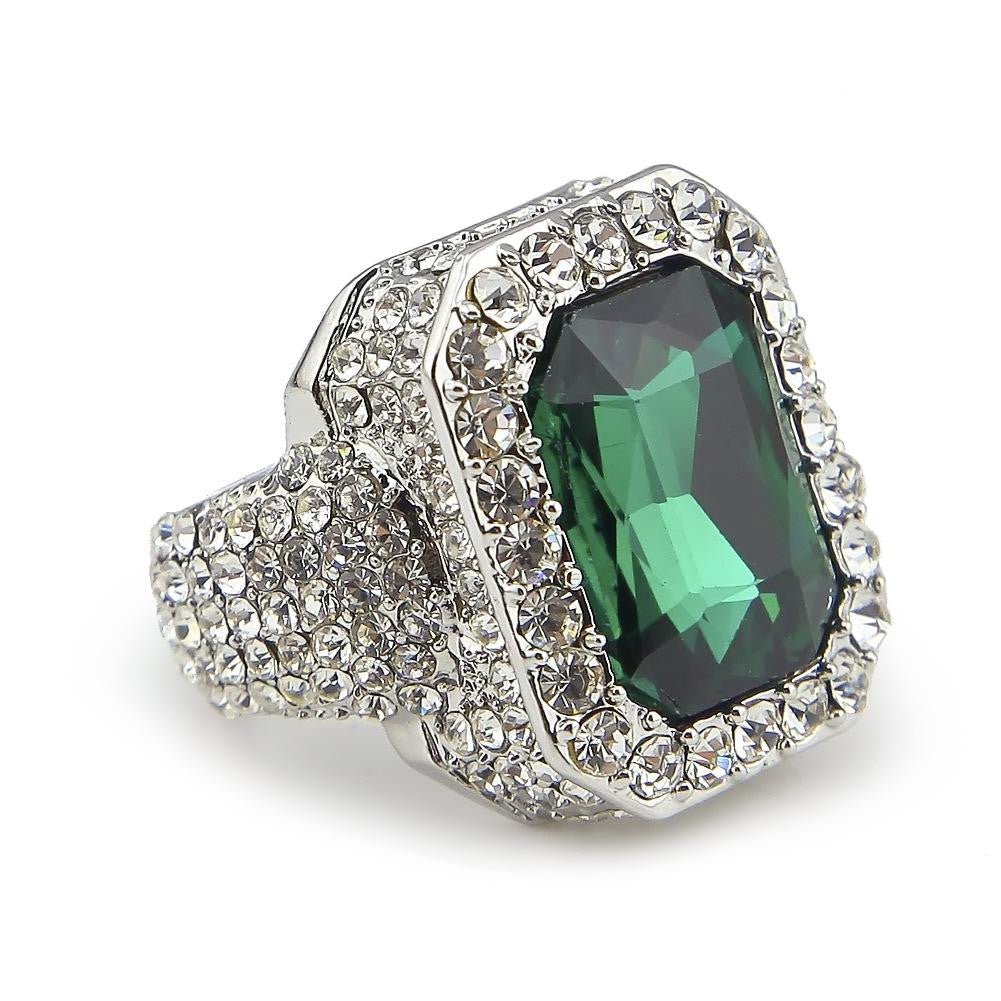 CZ Diamond 18k Gold Plated Gemstone Ring - Drip Culture Jewelry
