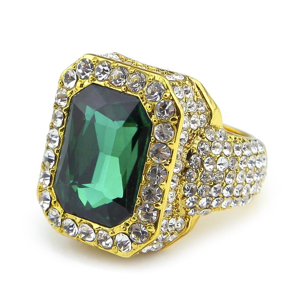 CZ Diamond 18k Gold Plated Gemstone Ring - Drip Culture Jewelry