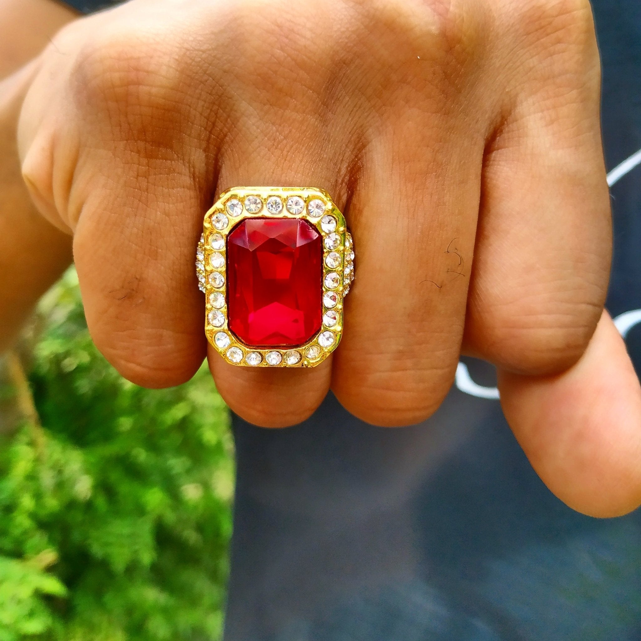 CZ Diamond 18k Gold Plated Gemstone Ring - Drip Culture Jewelry