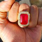 CZ Diamond 18k Gold Plated Gemstone Ring - Drip Culture Jewelry