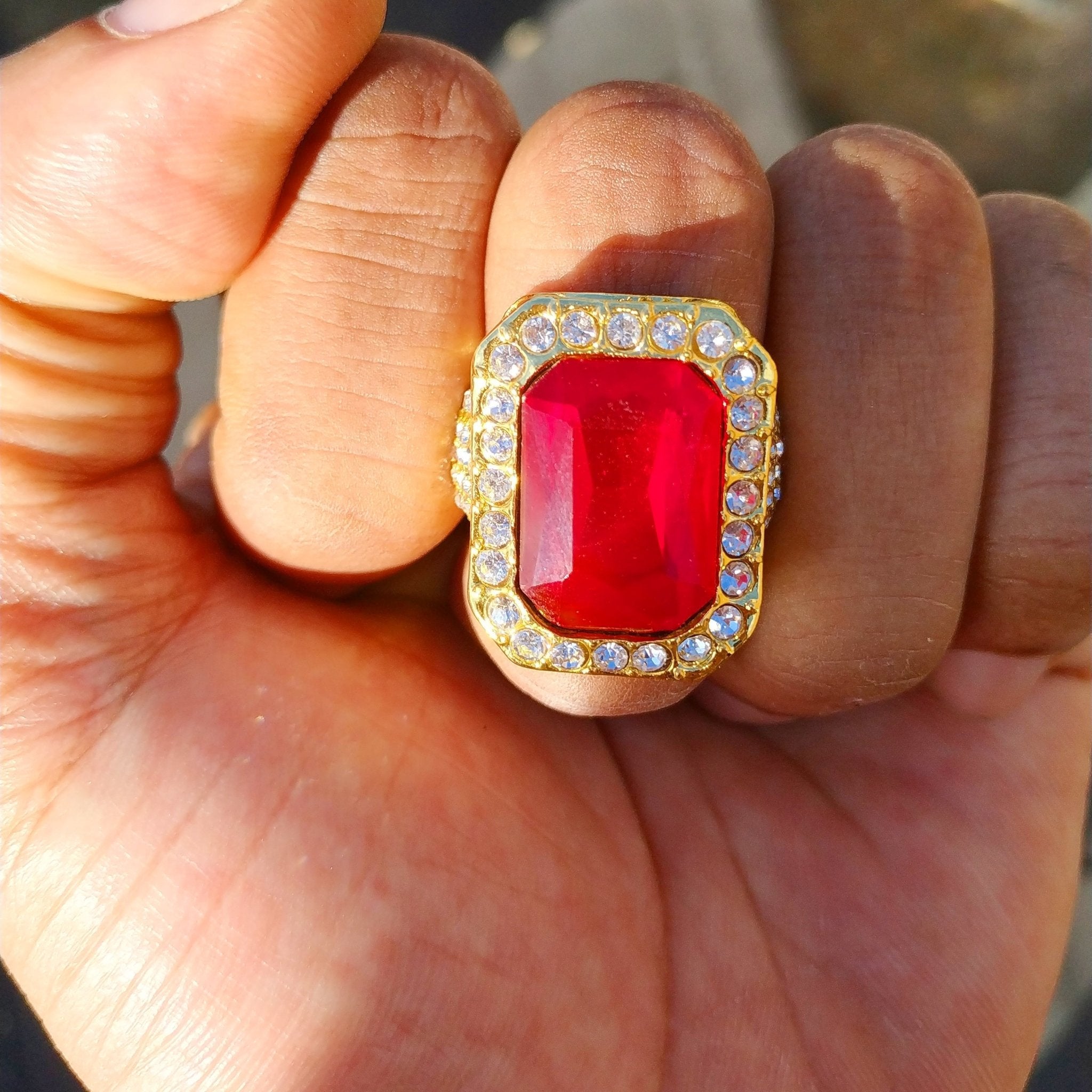 CZ Diamond 18k Gold Plated Gemstone Ring - Drip Culture Jewelry