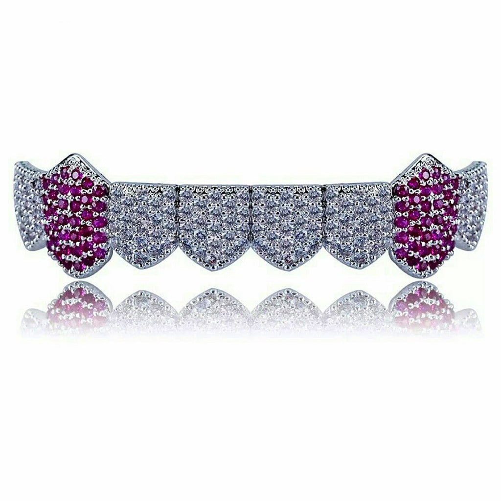 Diamond & Amethyst Fang Grillz - Drip Culture Jewelry