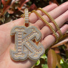 Diamond & Baguette Diamond Custom Name Pendant Font 2 - Drip Culture Jewelry