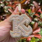 Diamond & Baguette Diamond Custom Name Pendant Font 2 - Drip Culture Jewelry
