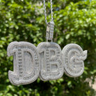 Diamond & Baguette Diamond Custom Name Pendant Font 2 - Drip Culture Jewelry