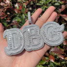 Diamond & Baguette Diamond Custom Name Pendant Font 2 - Drip Culture Jewelry