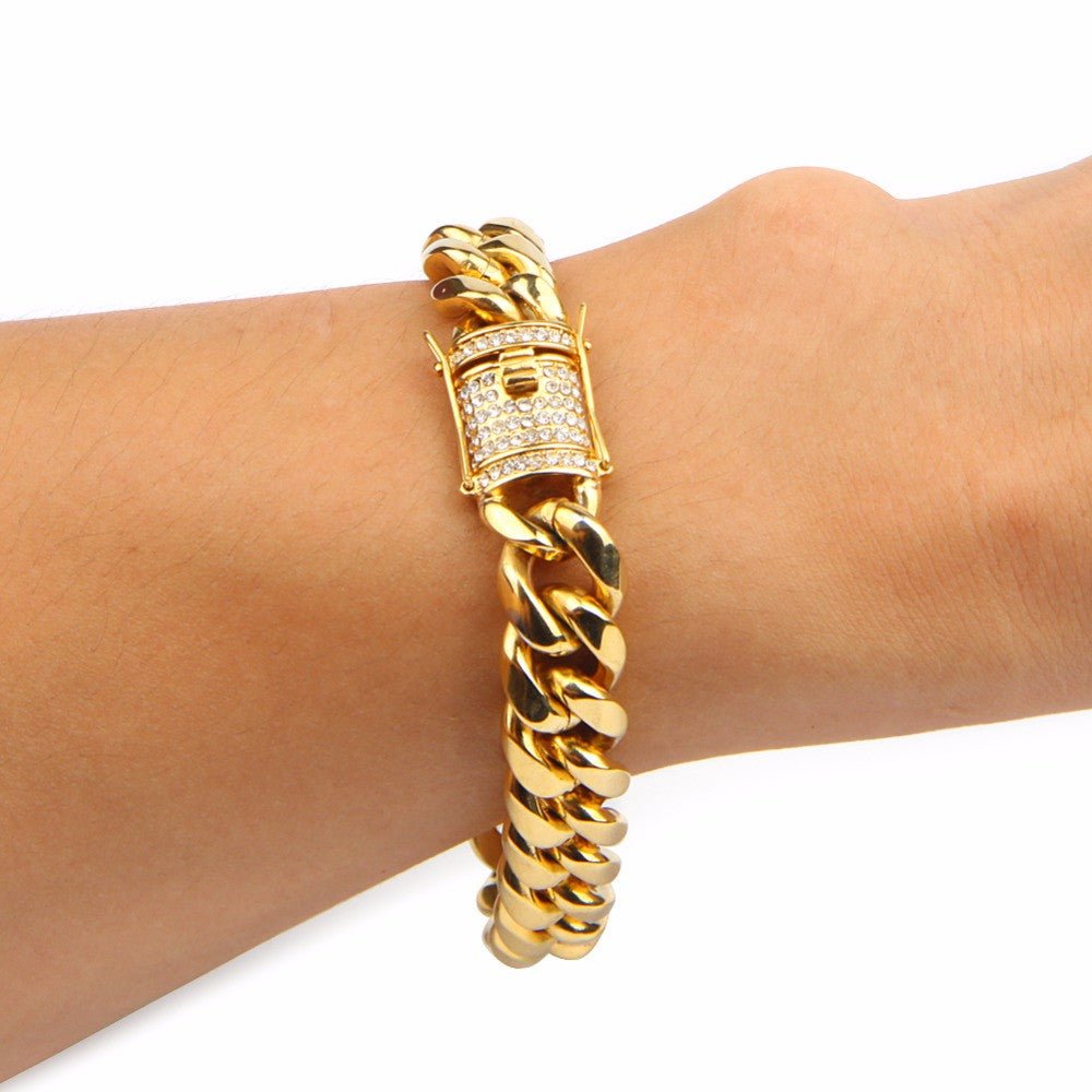 Diamond Clasp Cuban Link Bracelet - Drip Culture Jewelry