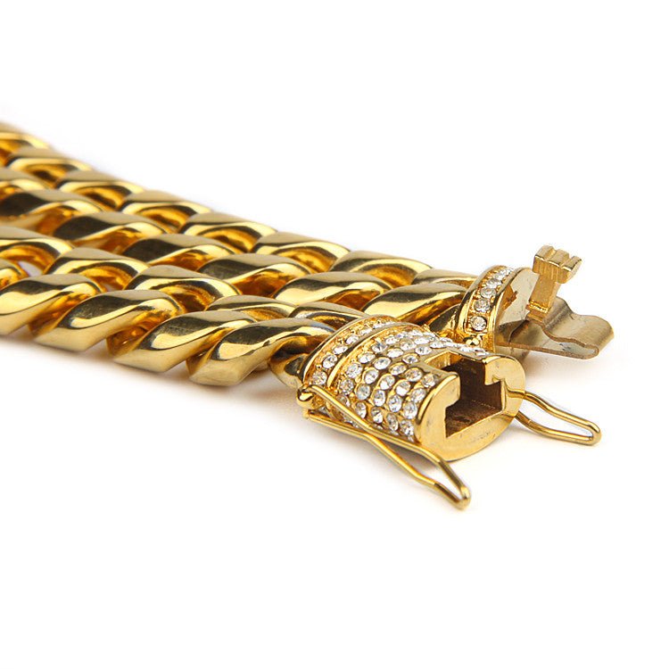 Diamond Clasp Cuban Link Bracelet - Drip Culture Jewelry