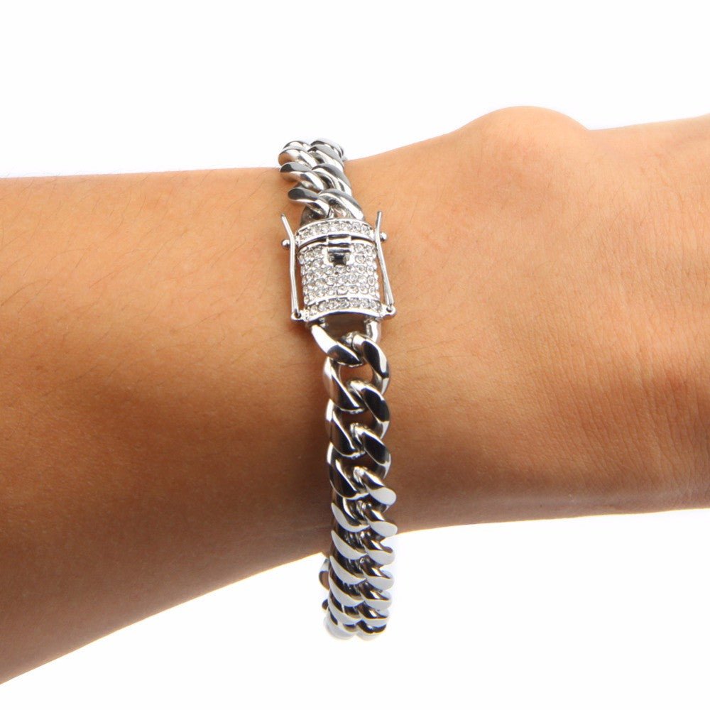 Diamond Clasp Cuban Link Bracelet - Drip Culture Jewelry