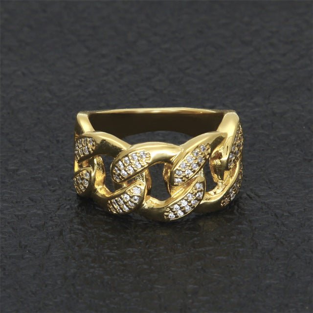 Diamond Cuban Link Ring - Drip Culture Jewelry