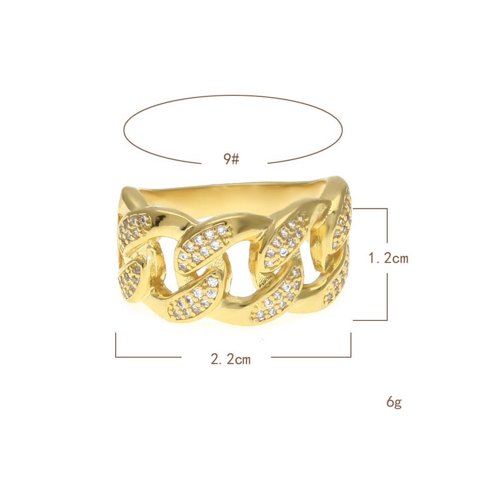 Diamond Cuban Link Ring - Drip Culture Jewelry