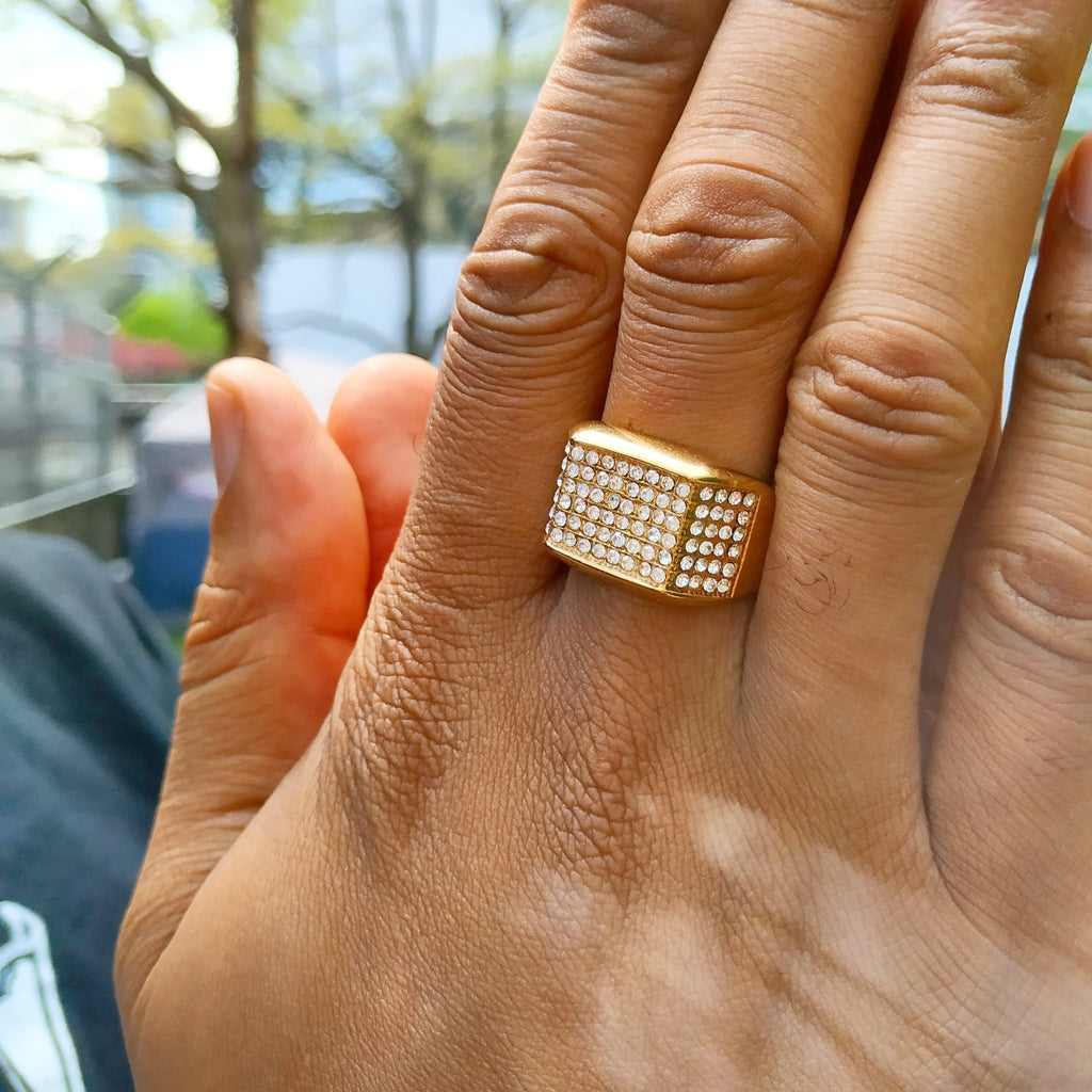 Diamond Face Ring - Drip Culture Jewelry