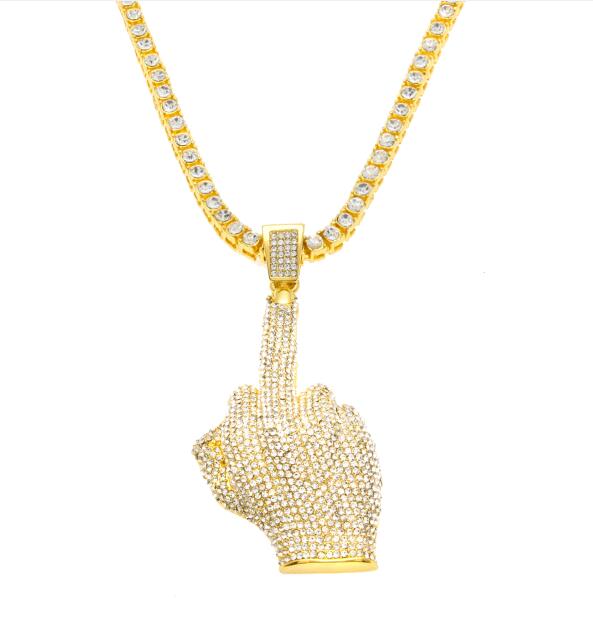 Diamond Middle Finger - Drip Culture Jewelry