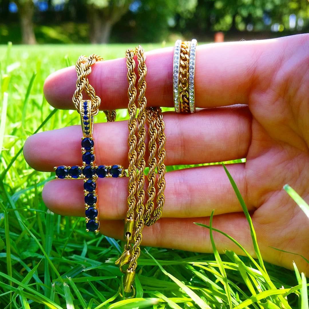 Gemstone Cross - Drip Culture Jewelry