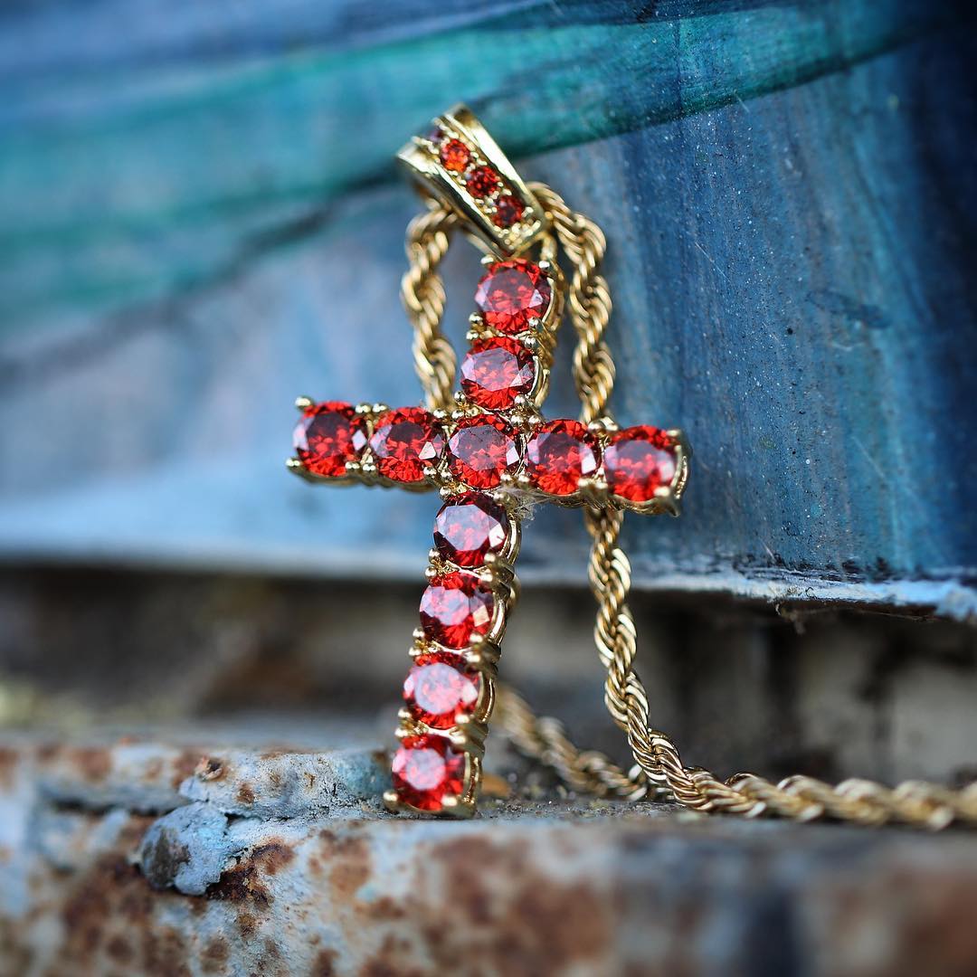 Gemstone Cross - Drip Culture Jewelry
