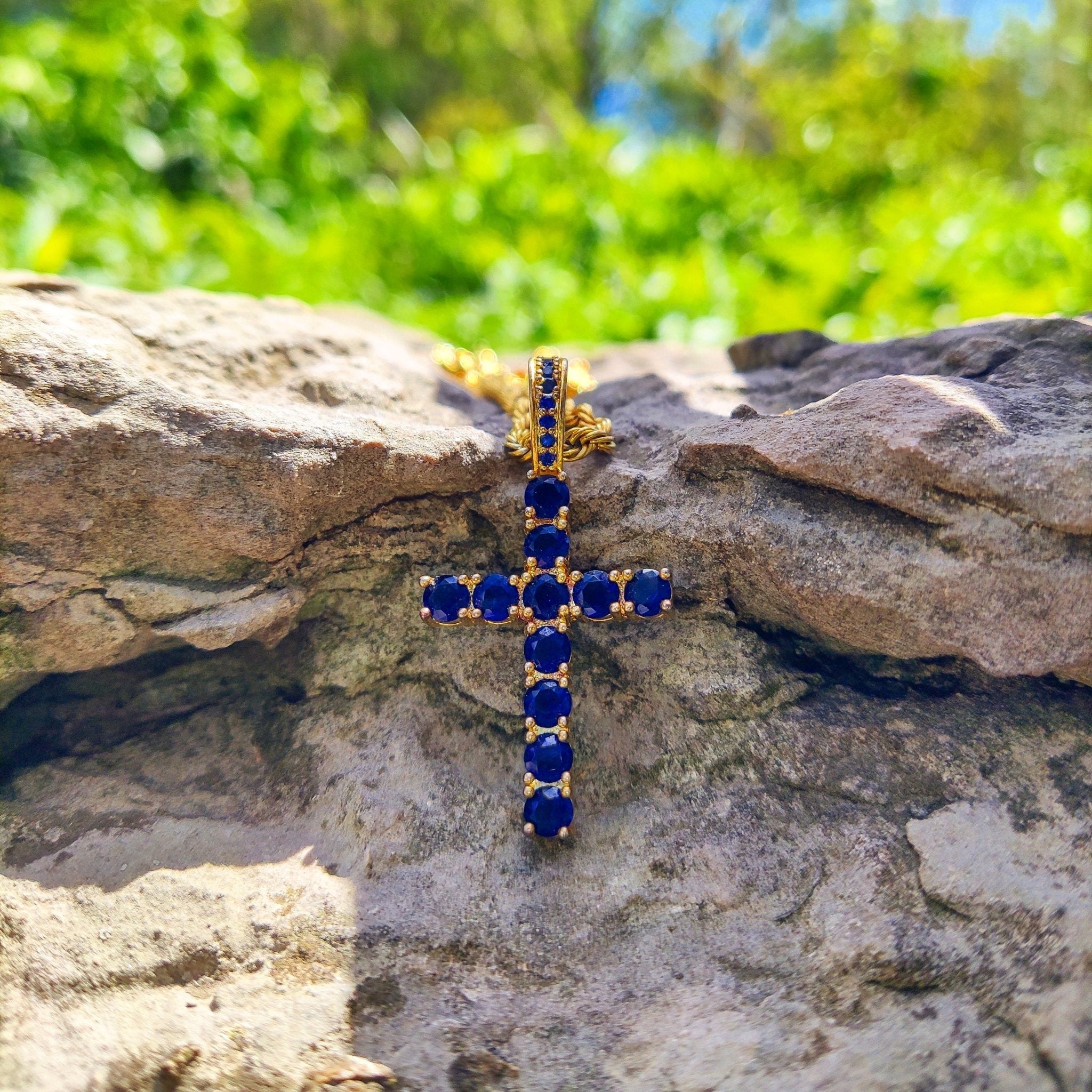 Gemstone Cross - Drip Culture Jewelry