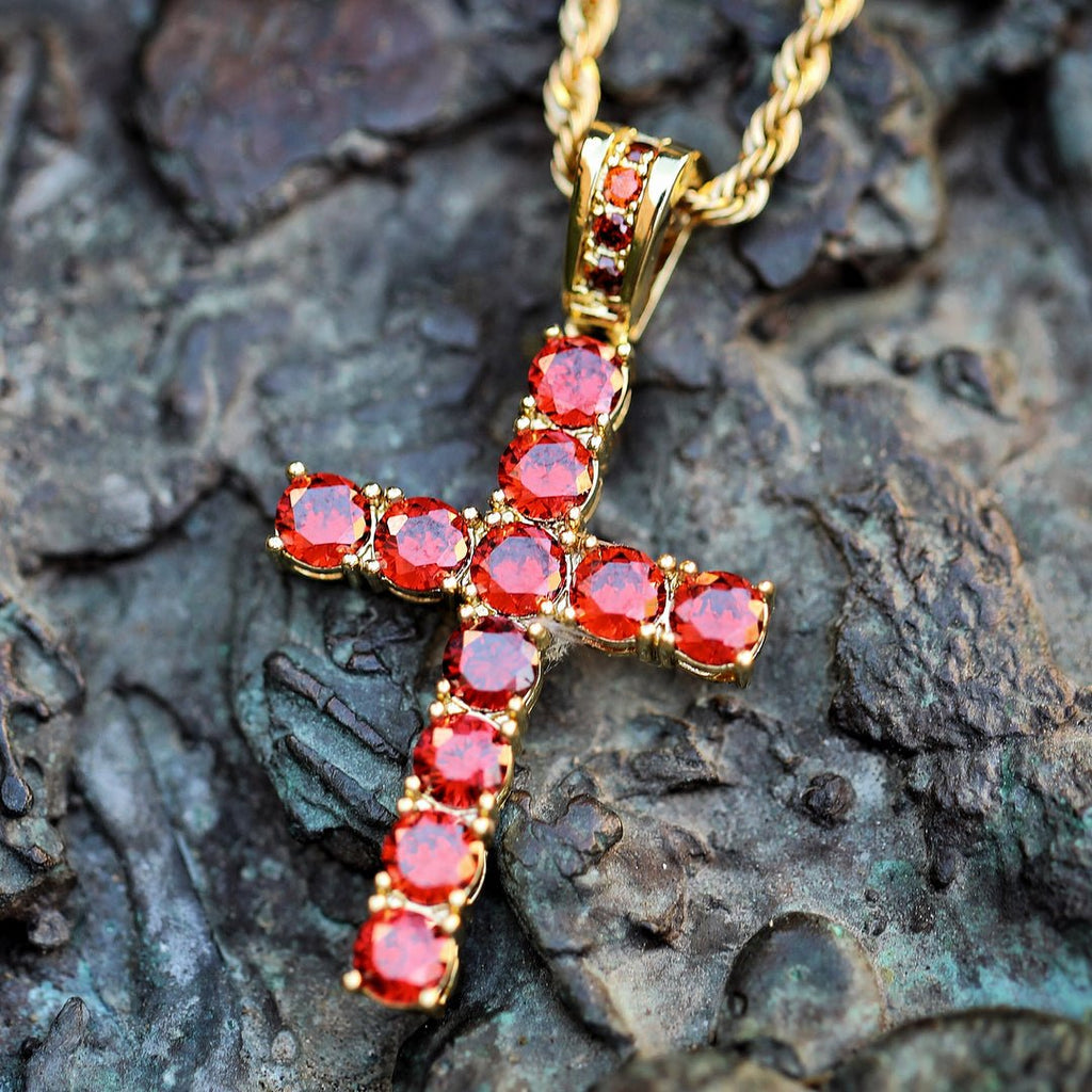 Gemstone Cross - Drip Culture Jewelry