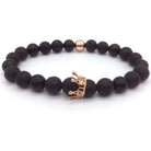 Lava Stone Crown Bracelet - Drip Culture Jewelry